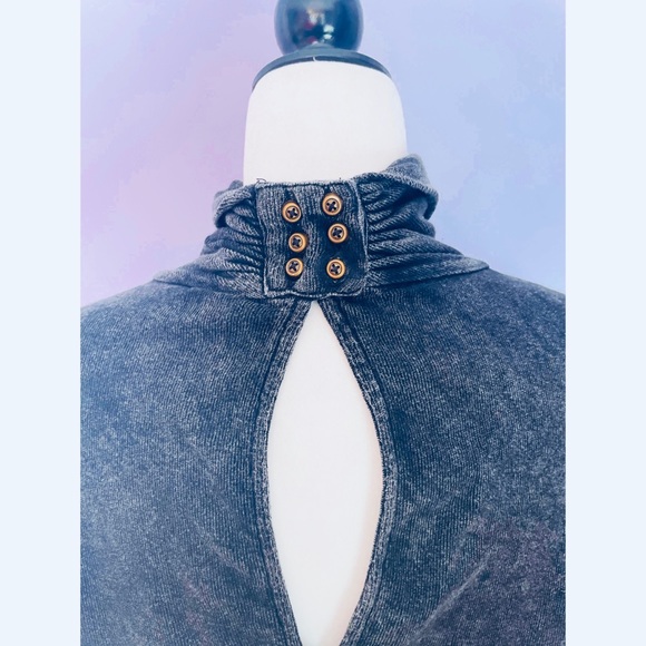 Free People New Romantics acid wash black top - Picture 6 of 7